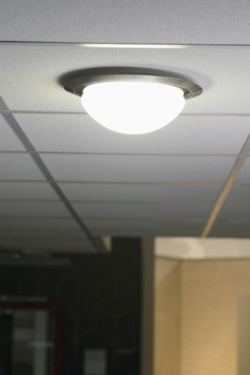 METUJE lampa sufitowa LED 12W, 230V, średnica 28,5cm, chrom/szlifowana stal nier