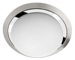 METUJE lampa sufitowa LED 12W, 230V, średnica 28,5cm, chrom/szlifowana stal nier