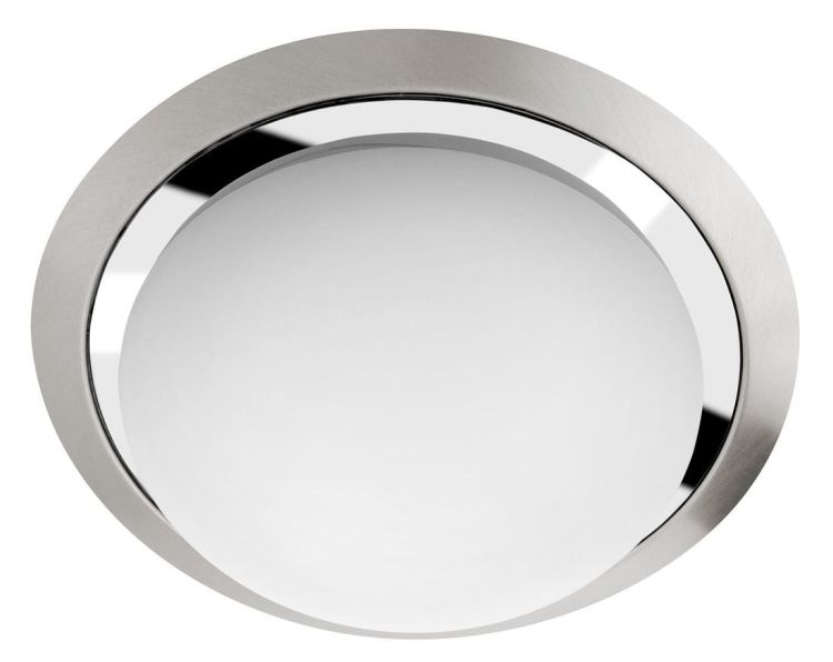 METUJE lampa sufitowa LED 12W, 230V, średnica 28,5cm, chrom/szlifowana stal nier