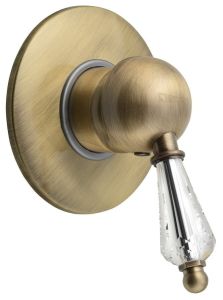 KIRKÉ CRYSTAL bateria prysznicowa podtynkowa, 1 funkcja, uchwyt kryształ, brąz