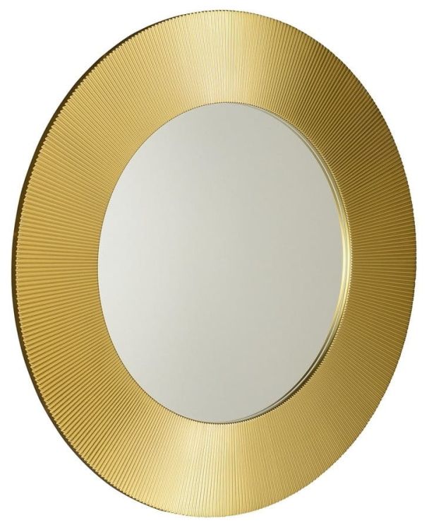 SUNBEAM lustro w ramie, średnica 90cm, złoty