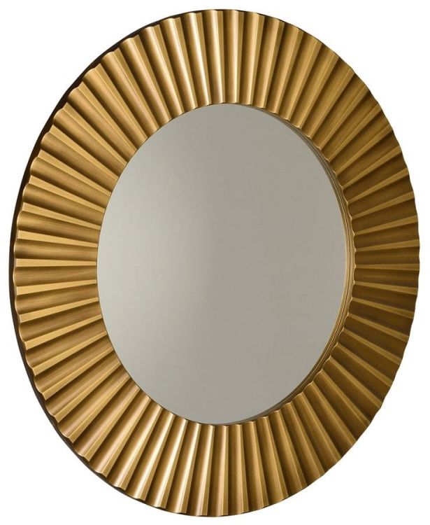PRIDE lustro w ramie, średnica 90cm, brąz