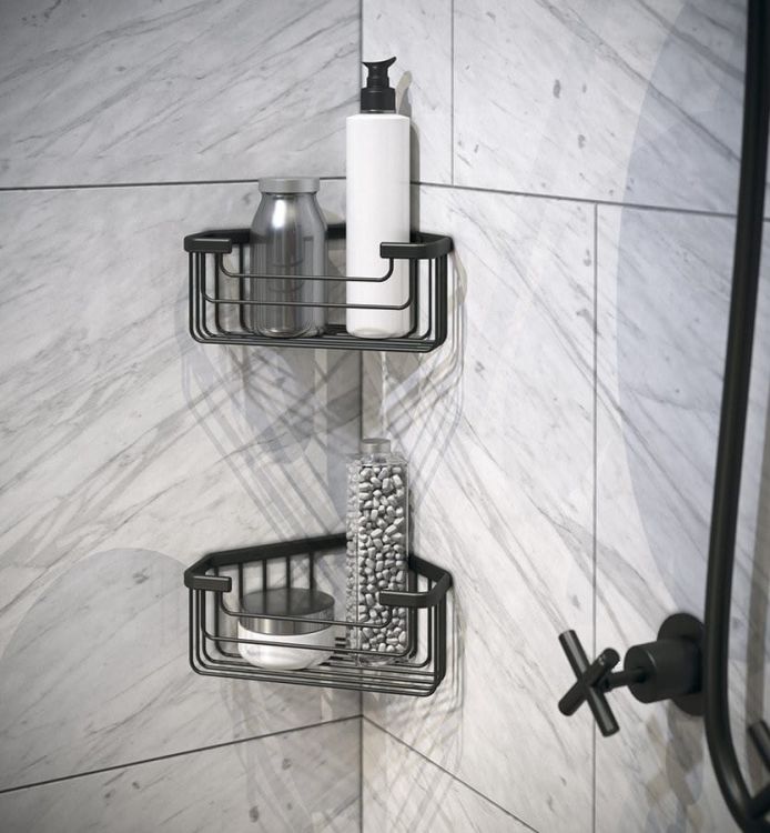 SMART półka narożna, 200x80x151mm, czarny mat