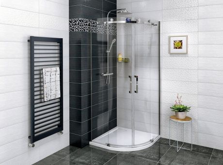 Przejdź do produktu DRAGON kabina prysznicowa półokrągła 900x900 mm, R550, 2 drzwiowa, szkło czyste
