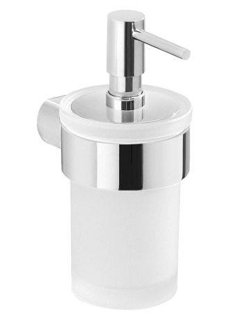 Przejdź do produktu PIRENEI wiszący dozownik mydła 110 ml, szkło mleczne, chrom