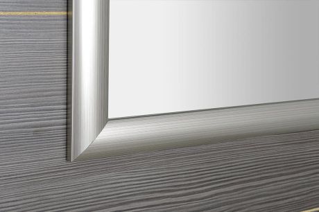 Przejdź do produktu ESTA lustro w drewnianej ramie 58x78cm, srebrne, prążki