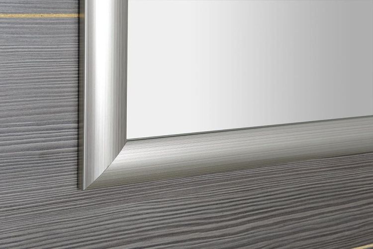 ESTA lustro w drewnianej ramie 580x780mm, srebrne z paskiem