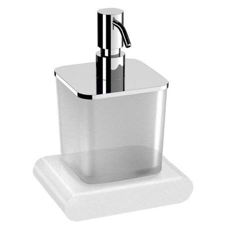 Przejdź do produktu FLORI dozownik do mydła 300ml, szkło mleczne, biały mat