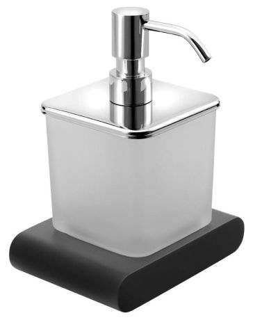 Przejdź do produktu FLORI dozownik do mydła 300ml, szkło mleczne, czarny mat