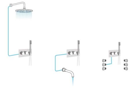 Przejdź do produktu VIENNA bateria prysznicowa podtynkowa, kompletna, 2 wyjścia, chrom