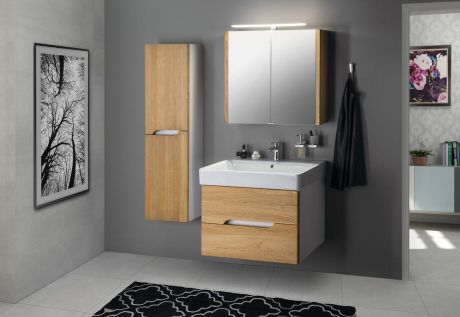 Przejdź do produktu MEDIENA szafka wysoka 35x140x30cm, 2 drzwiczki, lewa/prawa,biały mat/dąb natural
