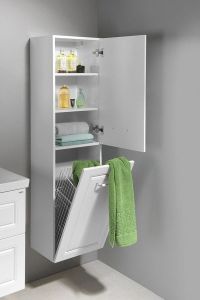 FAVOLO szafka wysoka z koszem 40x150x31 cm, biały matowy