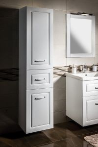 FAVOLO szafka wysoka z koszem 40x184x31 cm, biały matowy