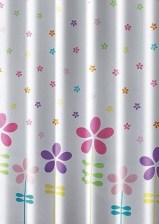Przejdź do produktu Zasłonka prysznicowa 180x180cm, poliester, kolorowa, kwiecista