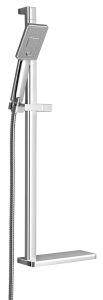 KARA zestaw prysznicowy z półką, uchwyt przesuwny, 740 mm, chrom