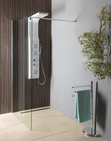 Przejdź do produktu WALK-IN ścianka prysznicowa do montażu do ściany ze wspornikem, 900x1900mm, szkło czyste