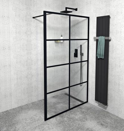 Przejdź do produktu CURE BLACK walk-in 1400 mm, szkło czyste