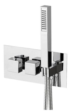 Przejdź do produktu LATUS bateria prysznicowa podtynkowa termostat, słuchawka prysznicowa, 3 wyjścia, chrom