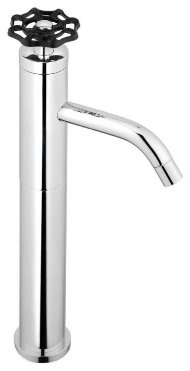 INDUSTRY bateria umywalkowa bez odpływu wysoka, wysokość 332 mm, chrom/czarny