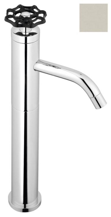 INDUSTRY bateria umywalkowa bez odpływu wysoka, wysokość 332 mm, nikiel/czarny