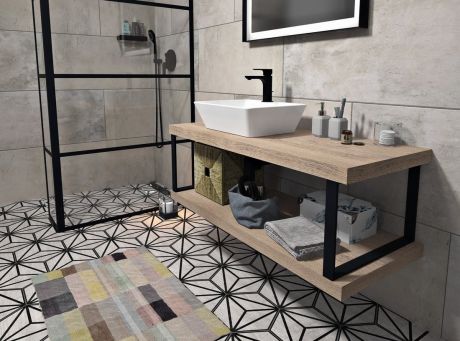 Przejdź do produktu Wspornik 490x330x40mm, stal malowana, czarny mat