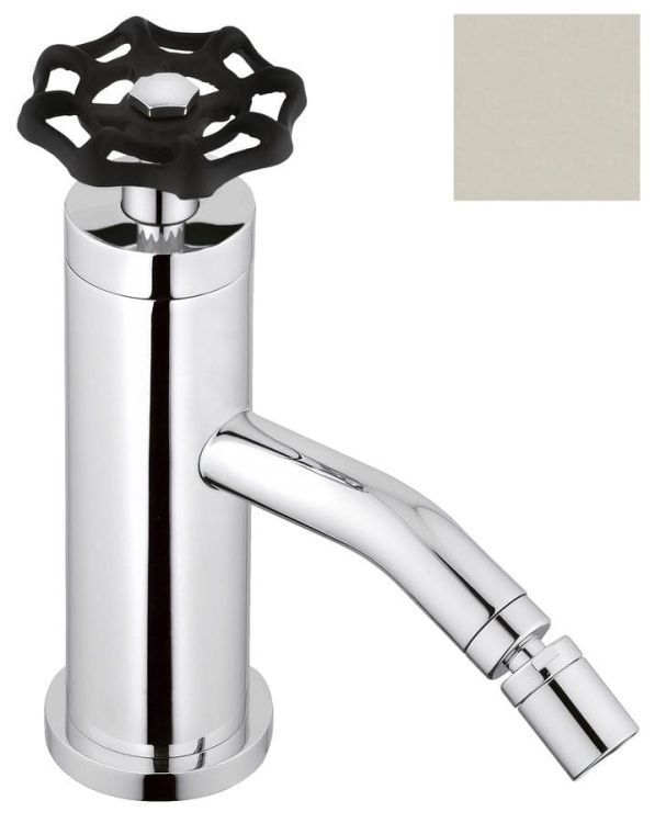 INDUSTRY bateria bidetowa bez odpływu, wysokość 162 mm, nikiel/czarny