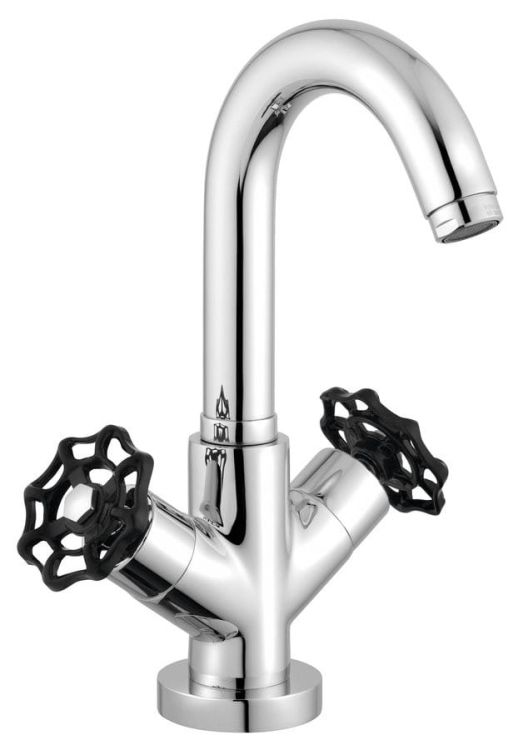 INDUSTRY bateria umywalkowa bez odpływu, chrom/czarny