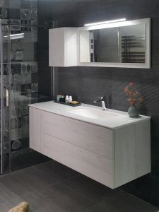 Szafka umywalkowa TREOS 145, dąb Polar