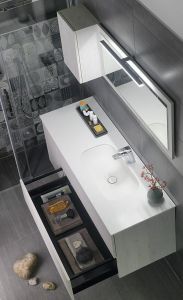 Szafka umywalkowa TREOS 145, dąb Polar