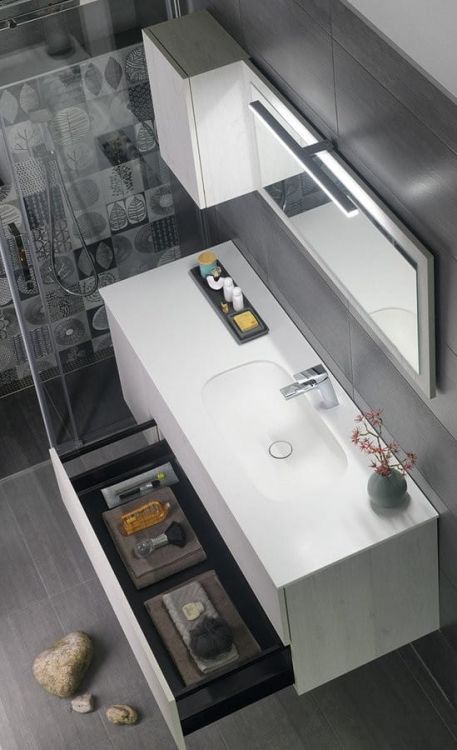 Szafka umywalkowa TREOS 145, dąb Polar