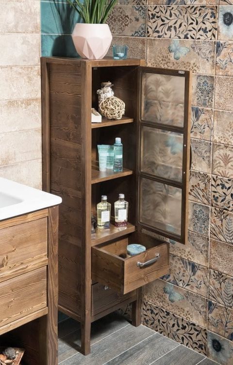 Szafka umywalkowa WESTERN 77, świerk bejcowany