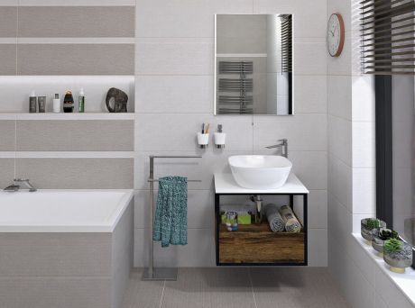 Przejdź do produktu SKARA blat Rockstone 59,5x1,2x47cm, biały mat