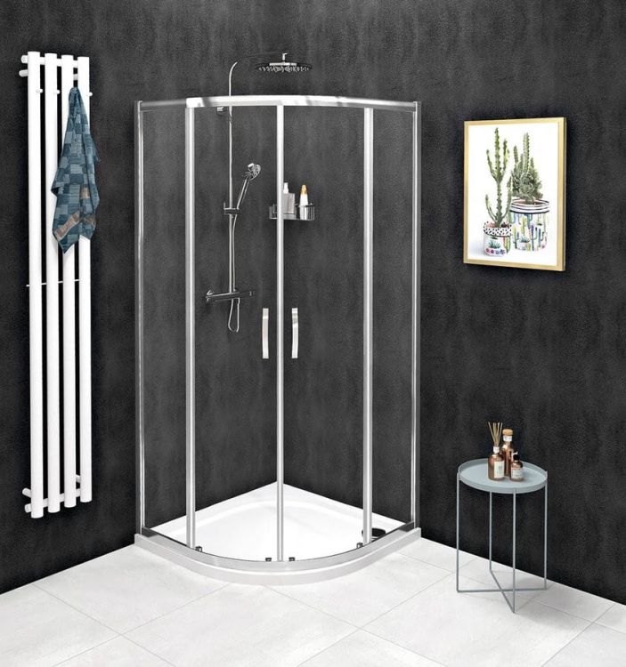 SIGMA SIMPLY kabina prysznicowa półokrągła 1000x800mm, R550, szkło czyste