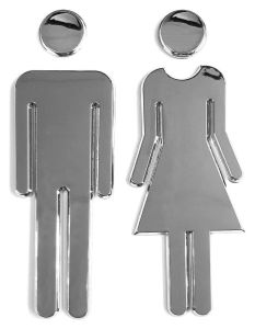 WC damski/panowie tabliczka, para, ABS/chrom