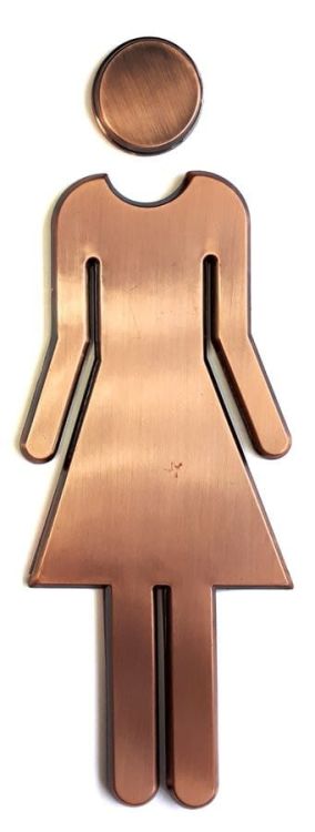 WC damski/panowie tabliczka, para, ABS/brąz