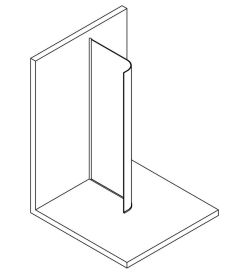 MODULAR SHOWER jednoczęściowa ścianka do montażu do ściany z promieniem, 907 mm