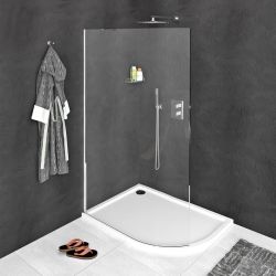 MODULAR SHOWER jednoczęściowa ścianka do montażu do ściany z promieniem, 907 mm