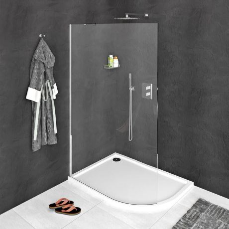 Przejdź do produktu MODULAR SHOWER ścianka gięta walk-in, montaż przy ścianie, R550, 900 mm