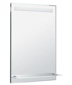 lustro z podświetleniem LED 60x80cm, szklana półka, przełącznik przyciskowy
