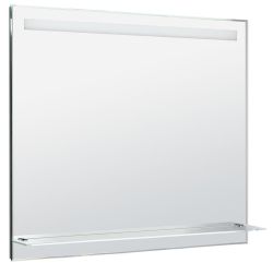 lustro z podświetleniem LED 100x80cm, szklana półka, przełącznik przyciskowy