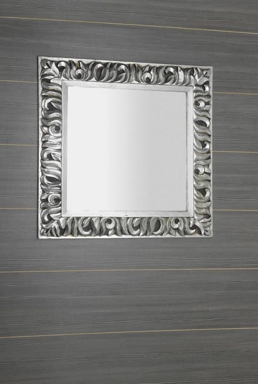 ZEEGRAS Lustro w ramie, 90x90cm, srebro Antique