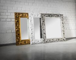 ZEEGRAS Lustro w ramie, 90x90cm, srebro Antique