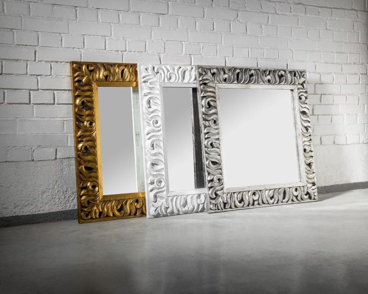 ZEEGRAS Lustro w ramie, 90x90cm, srebro Antique