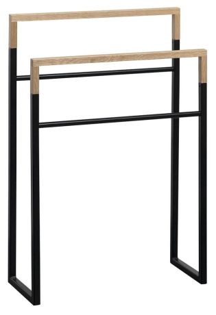 Przejdź do produktu SKA Wieszak na ręcznik, 550x800x200mm, czarny mat/dąb