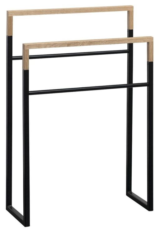 SKA Wieszak na ręcznik, 550x800x200mm, czarny matowy/dąb