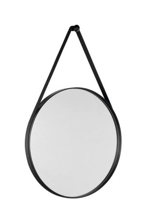 Przejdź do produktu Okrągłe lustro ORBITER z paskiem, ø 50 cm, czarny mat