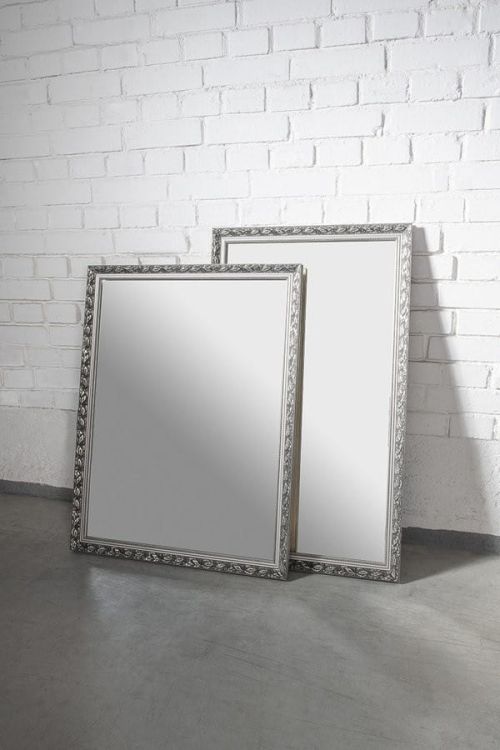 MELISSA lustro w drewnianej ramie 572x972mm, srebrny
