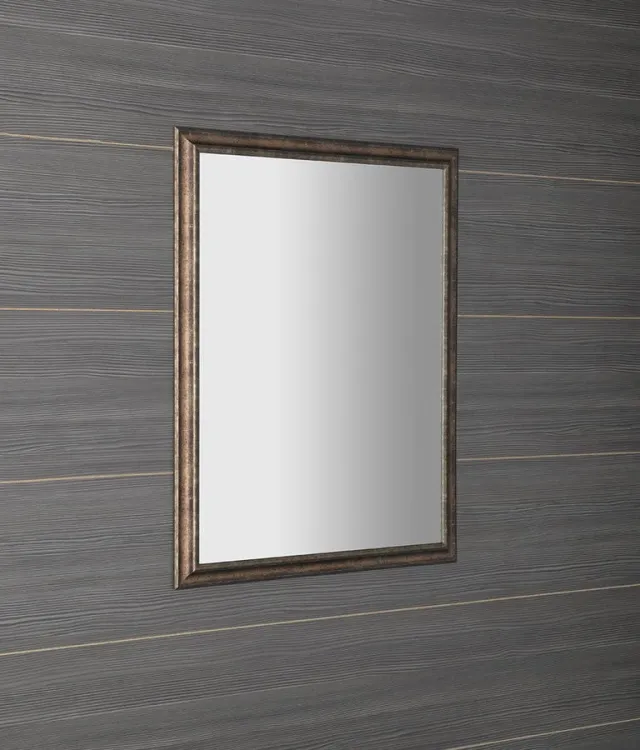 ROMINA lustro w drewnianej ramie 680x880mm, brązowa patyna
