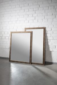 ROMINA lustro w drewnianej ramie 580x980mm, brązowa patyna