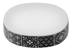 PATCHWORK zestaw akcesoriów łazienkowych, ceramiczny/czarny